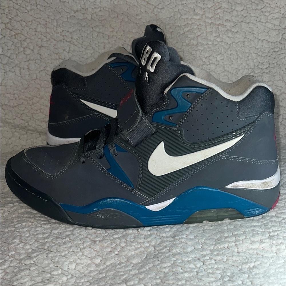 RARE Nike Air Force 180 Grey Blue Basketball Shoes (310095-016)